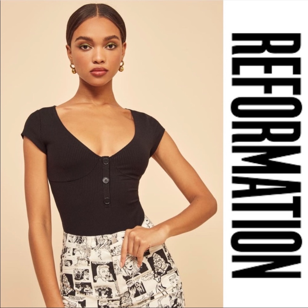 Reformation Black Bodysuit